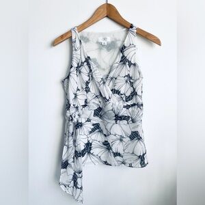 NEW Size 4P LOFT Floral Black&White Blouse